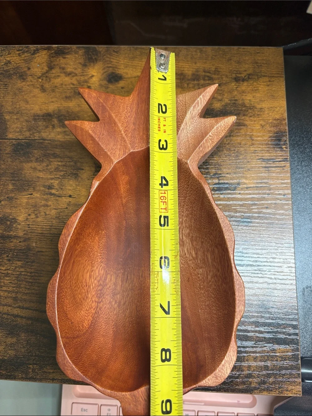 Vintage Handcrafted Pineapple Kimani Wood Serving Bowl -Philippines